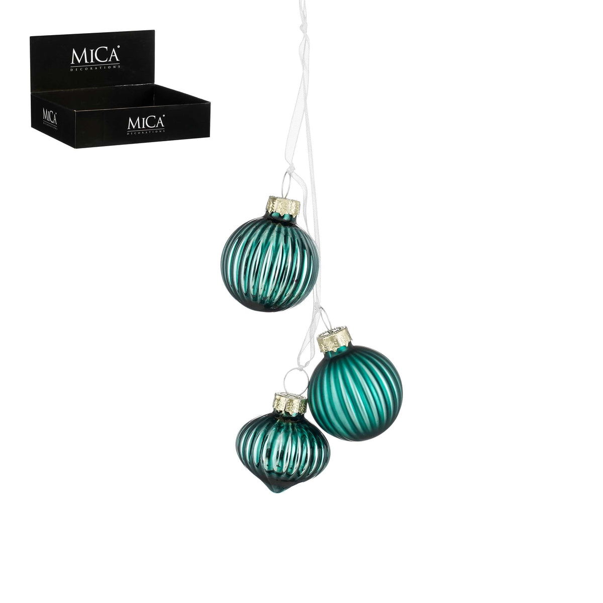 Božični okraski Bauble glass - Petrolej zelena