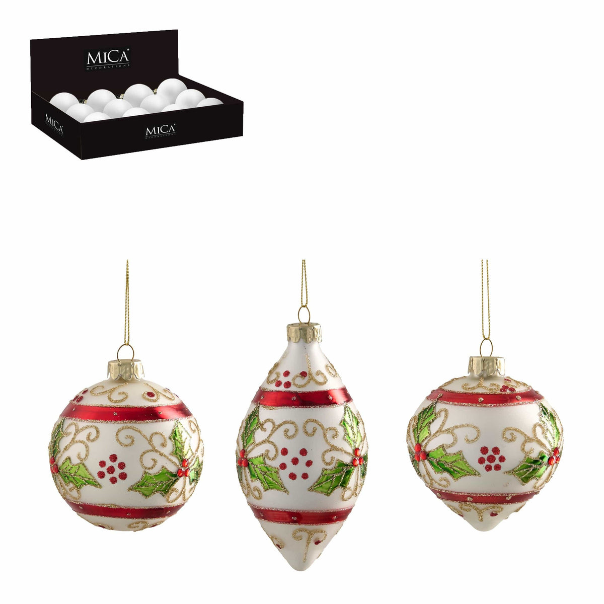 Božični okrasek Ball Onion Drop - 3 različne