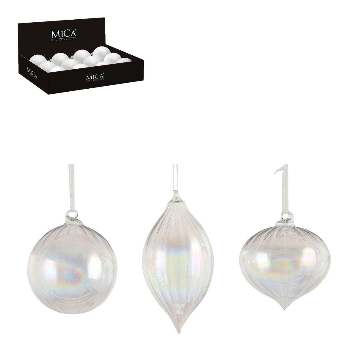 Božični okraski Bauble glass - prozorne 9x8 cm