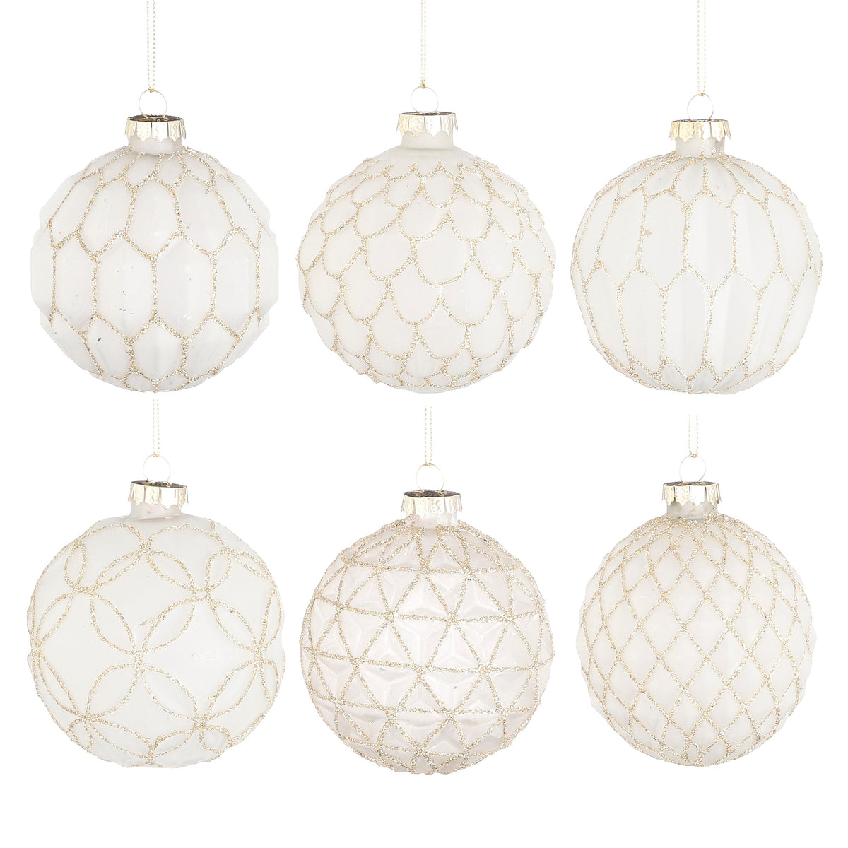 Božični okraski Bauble glass Beli, 6 različic