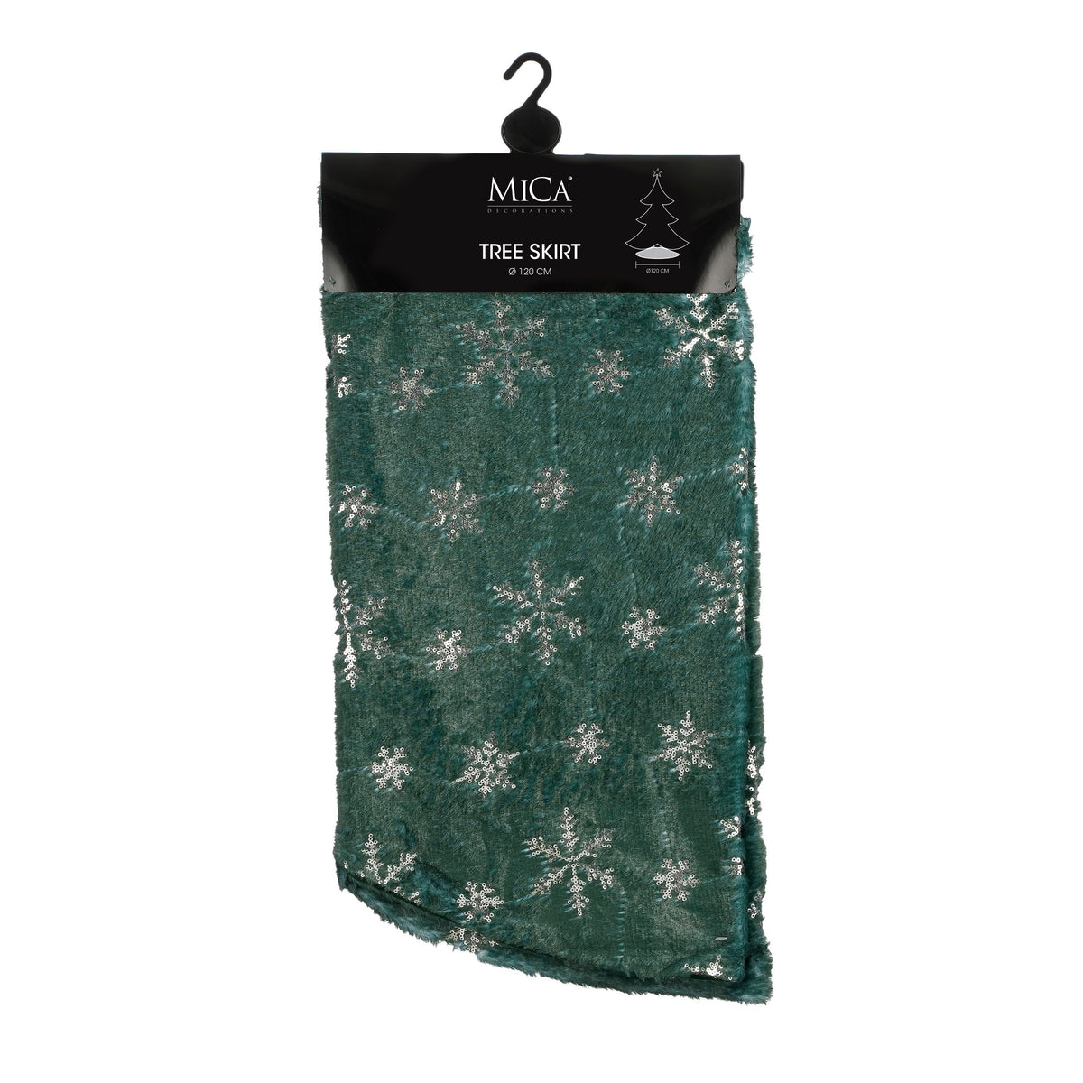 Zeleno krilo za božično drevo s snežinkami