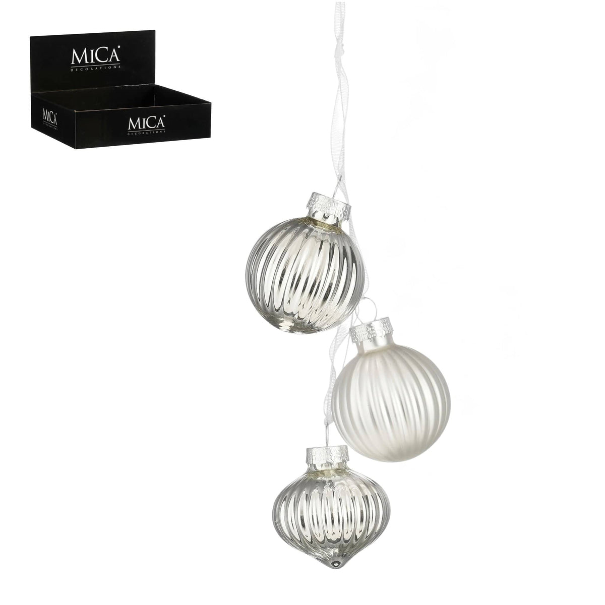 Božični okraski Bauble glass - Srebrni