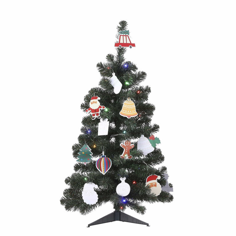 Smrečica novoletna z lučkami in okrask