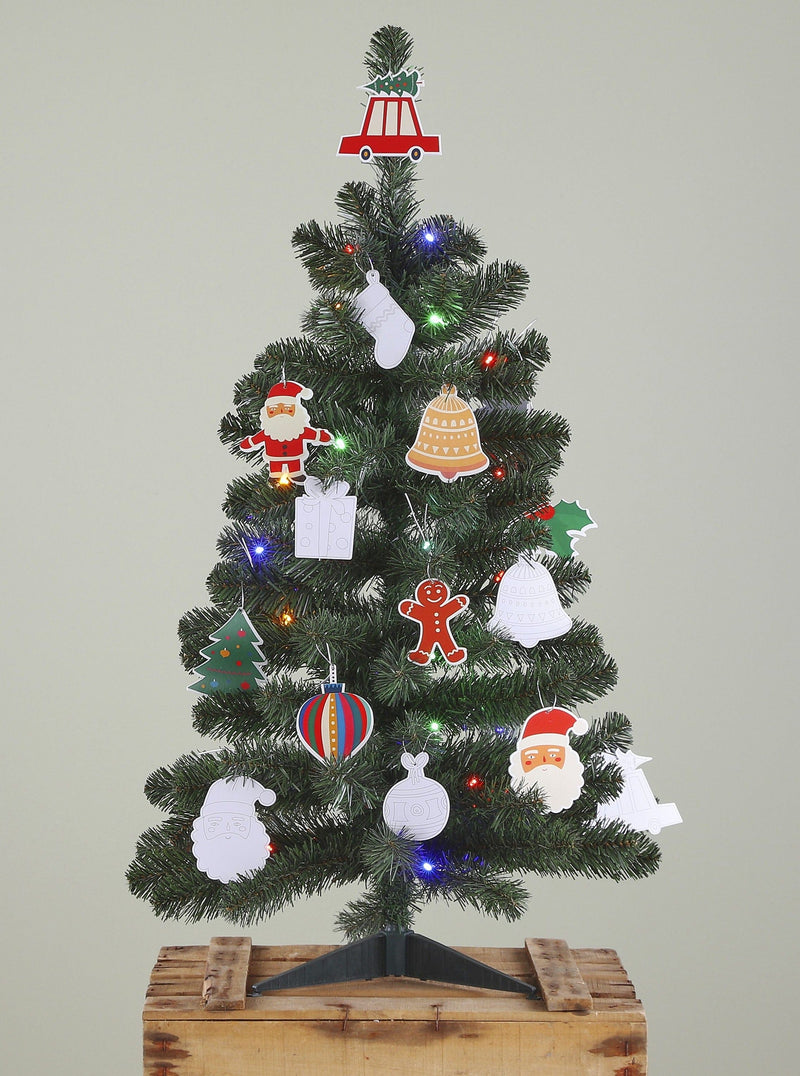 Smrečica novoletna z lučkami in okrask